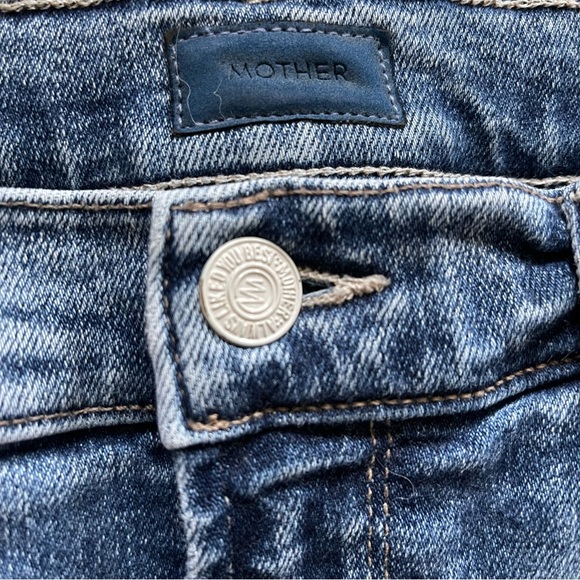 Mother The Mid Rise Dazzler Ankle Slim Straight Jean Whiplash Med Blue Wash 27 - Picture 8 of 16